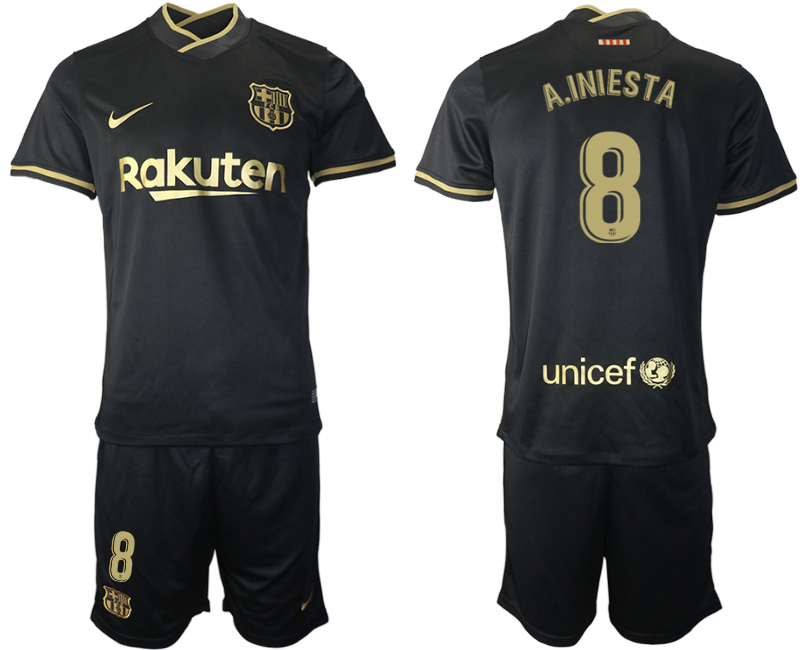 Men 2020-2021 club Barcelona away #8 black Soccer Jerseys